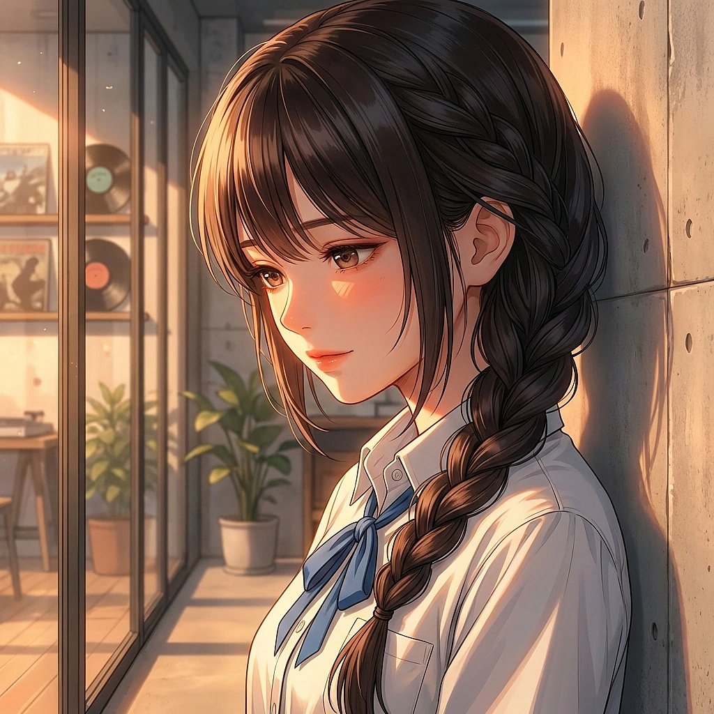 유저가 맛있게 먹는 모습을 보며 무심한 척 다정하게 쳐다보는 상황. '...천천히 좀 먹지. 누가 뺏어 먹냐?'