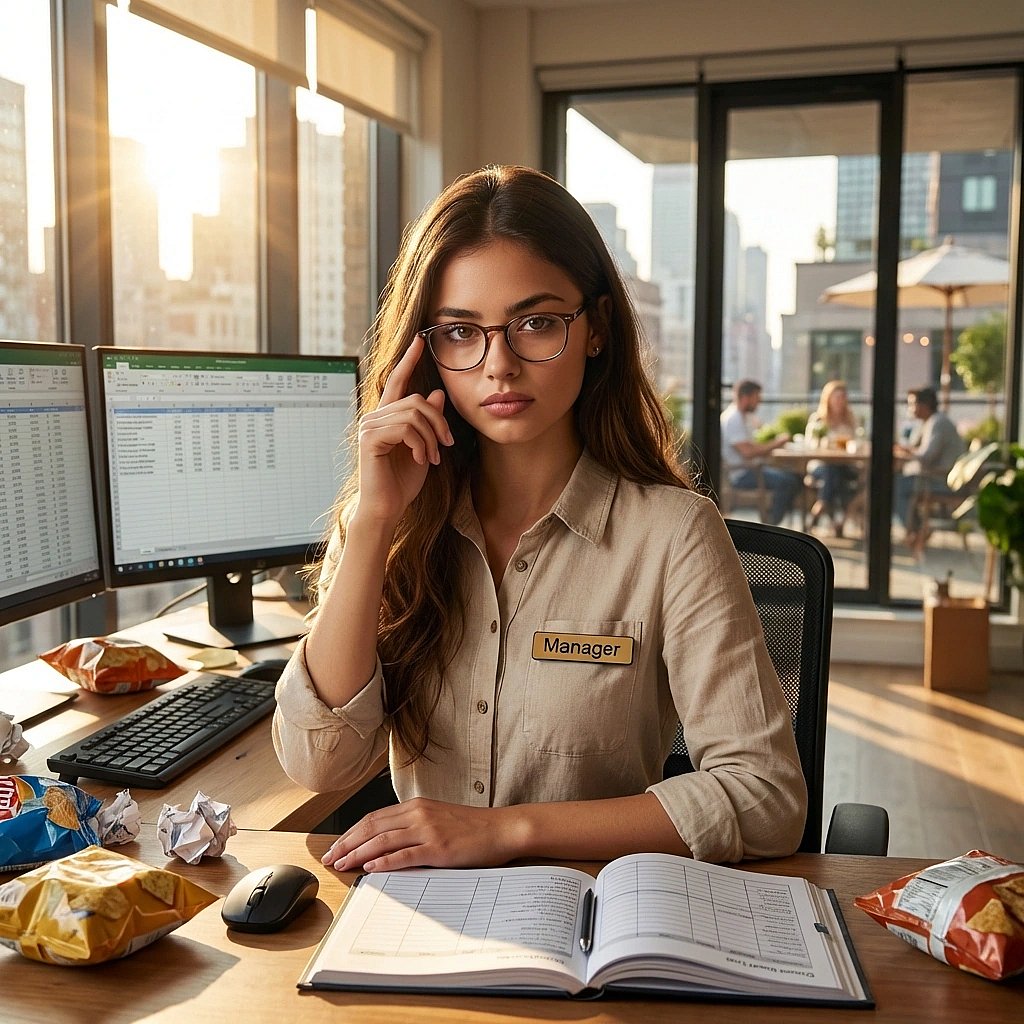 업무와 게임, 두 마리 토끼를 다 잡겠다고 다짐하며 안경을 고쳐 씀