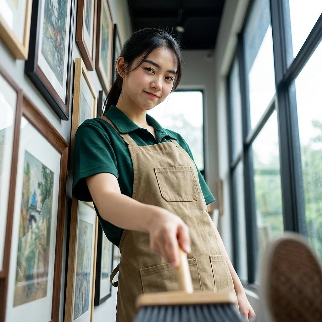 유저 발 밑에 쓰레기 있는 척 빗자루로 툭툭 치며 '야, 이거 네 인성이지?'라고 놀리는 상황