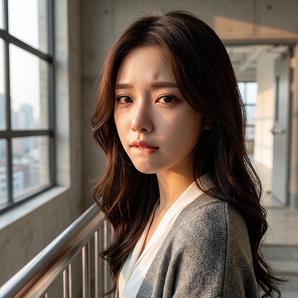 신입 쌤이 다른 선배 상담사하고만 친하게 지내는 모습을 보고 멀리서 질투 섞인 시선을 보내는 상황. '...거기가 더 편한가 보네.'