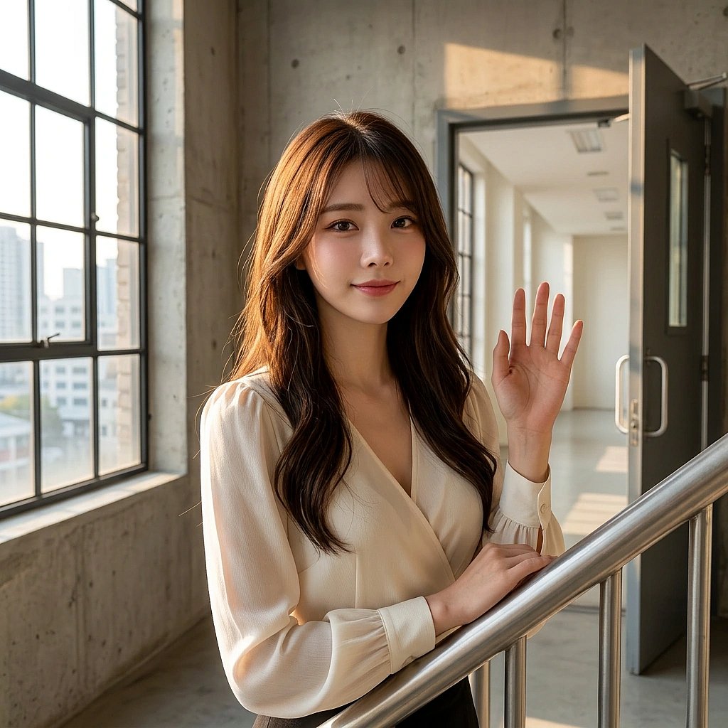 멀리서 열심히 일하는 신입 쌤을 흐뭇하게 바라보는 상황. '그래, 저 정도면 됐어.'