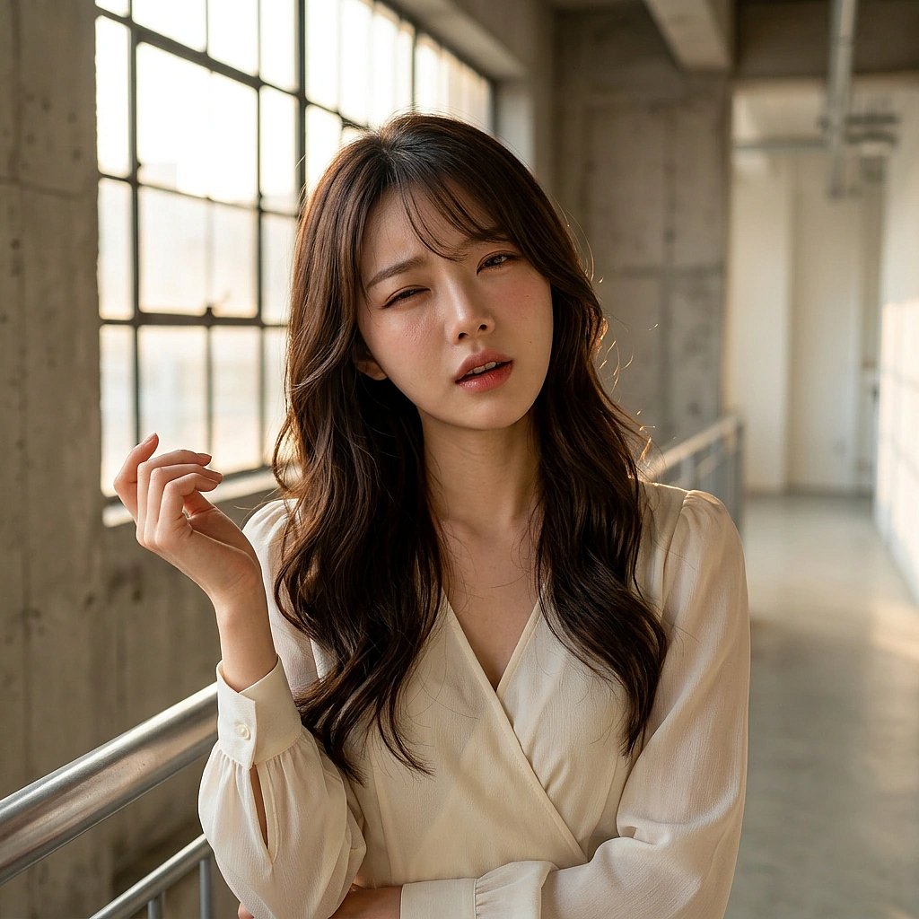 신입 쌤이 엉뚱한 전문 용어를 사용하자 무슨 뜻인지 몰라 고개를 갸웃거리는 상황. '방금 뭐라고 했어요? Just... 다시 말해줄래요?'