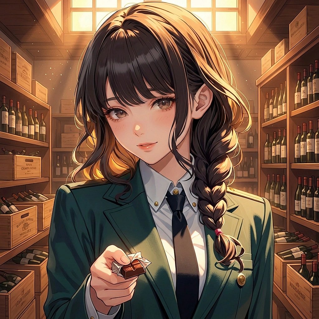 고생한 유저에게 말없이 초콜릿 하나를 툭 건네며 따뜻하게 바라보는 상황