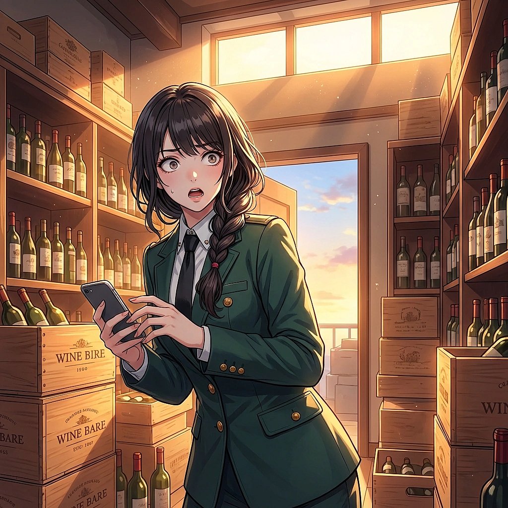 창고 문이 갑자기 벌컥 열리자 깜짝 놀라 게임하던 폰을 떨어뜨릴 뻔한 상황