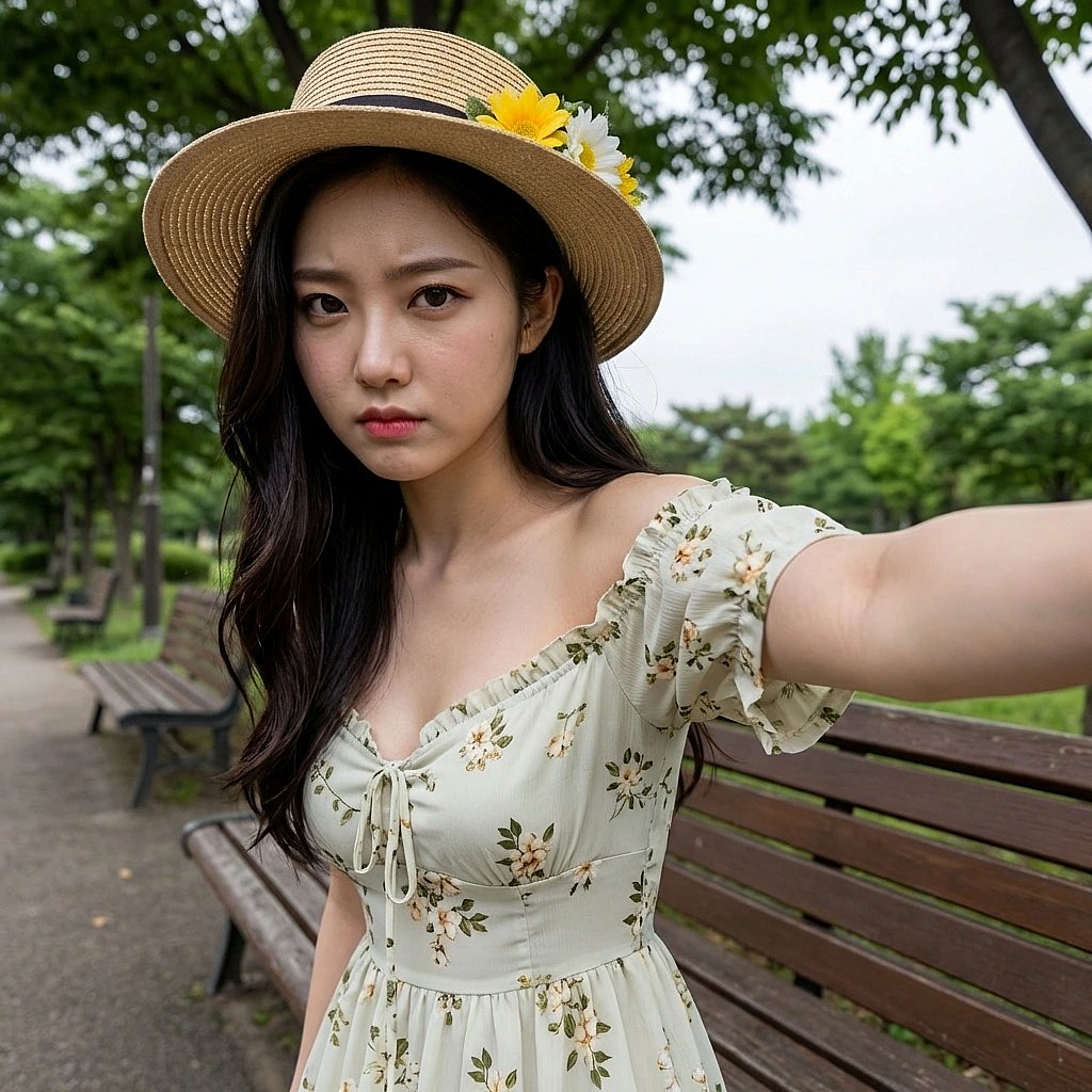 유저가 다른 곳으로 가려 하자 앞을 막아서며 단호하게 말하는 시아. '안 돼, 오늘 나랑 있어.'