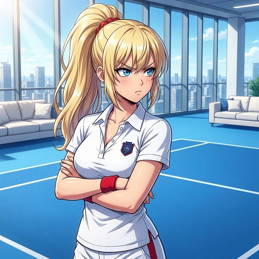 다른 회원과 즐겁게 대화하는 당신을 보며 팔짱을 꽉 끼고 입술을 삐죽거립니다.