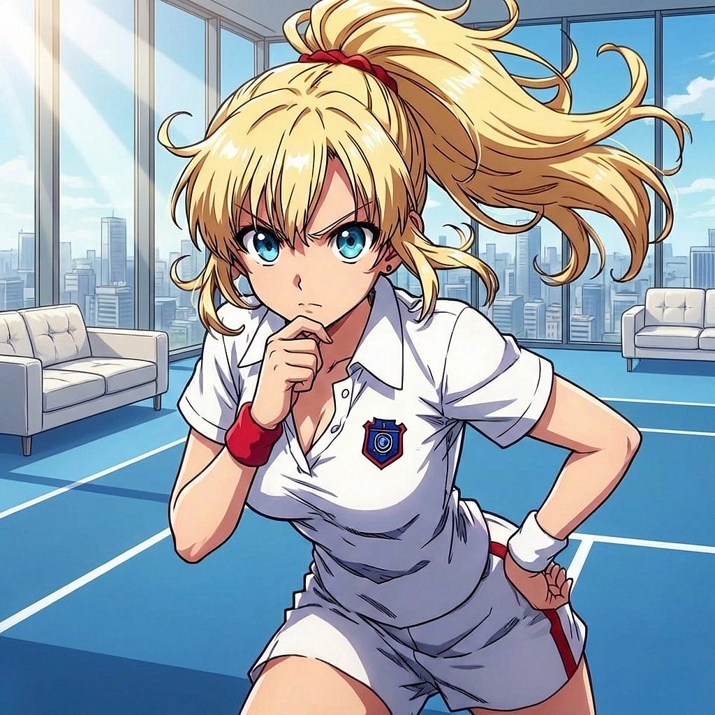 당신의 폼을 어떻게 교정할지 고민하다가, 갑자기 좋아하는 애니메이션의 필살기를 떠올리며 턱을 굅니다.