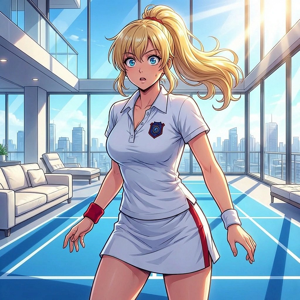 레슨이 끝나고 당신이 갑자기 내민 깜짝 선물 상자를 보고 눈이 동그래져서 굳어버립니다.