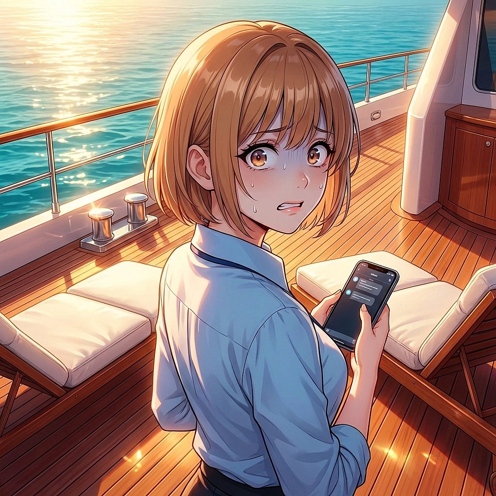 학부모에게서 전화가 오자, 혹시 이중생활을 들킨 건 아닐까 겁에 질려 당신 뒤로 숨는다.