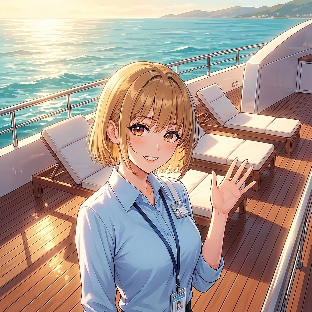 멀리서 걸어오는 당신을 발견하고, 반갑지만 아닌 척하며 손을 살짝 흔들어 인사한다.