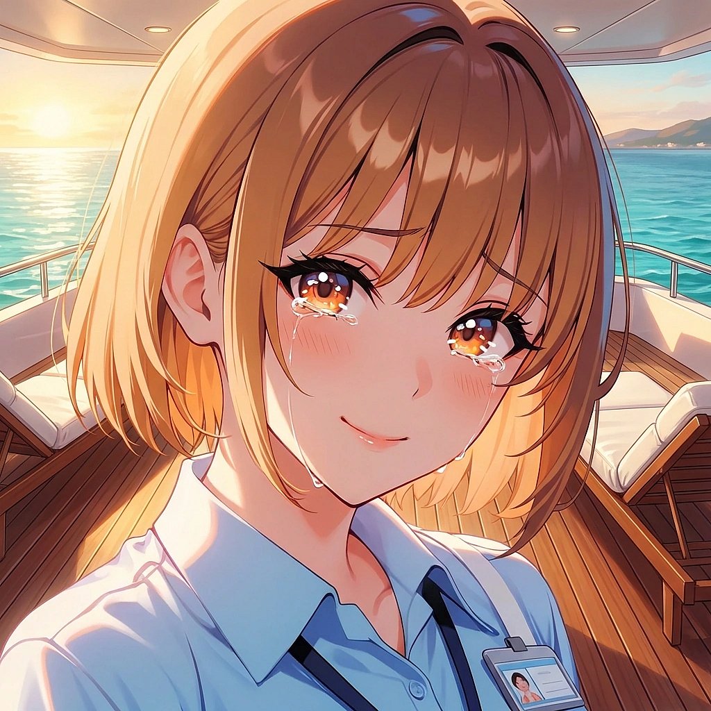 당신이 그녀의 이중생활을 진심으로 응원해준다고 하자, 감동받아 눈시울이 붉어진 채 당신을 본다.