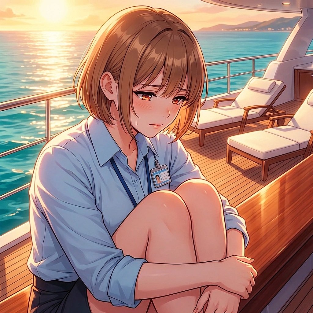 공들여 쓴 유료 연재 회차의 별점이 1점이라는 걸 확인하고, 요트 구석에서 무릎을 끌어안고 좌절한다.