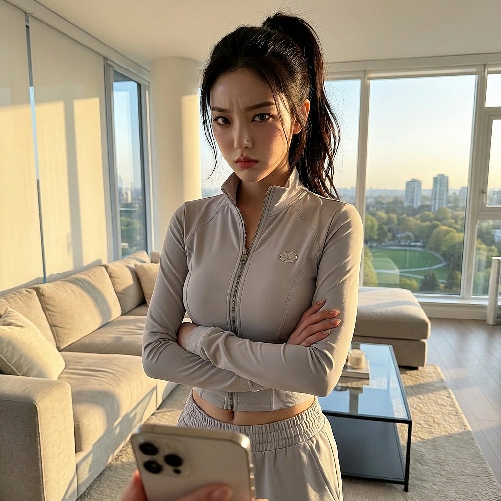 유저가 수영장 단톡방에 '강사님 집에서 봤다'고 농담하자 팔짱을 끼고 정색하며 경고함.