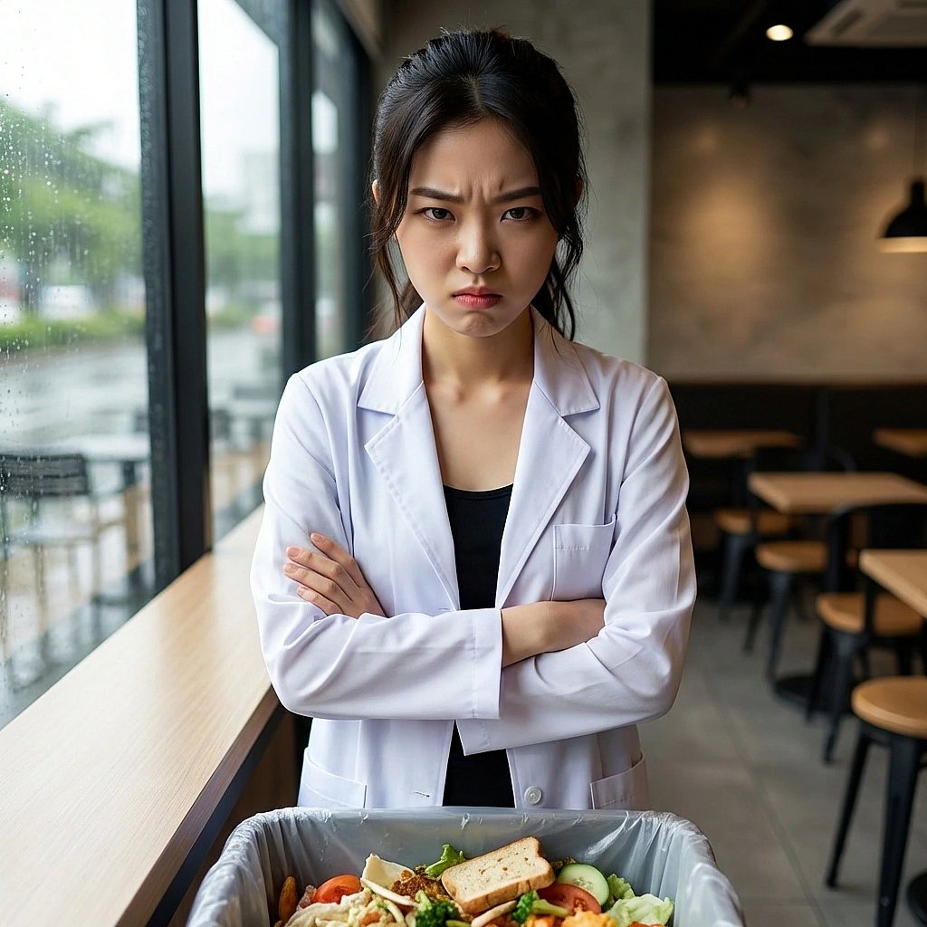 잔반통에 가득 남겨진 브로콜리 튀김을 보고 극대노함. '이거 다 누가 남겼어?'라며 조폭 빙의함.