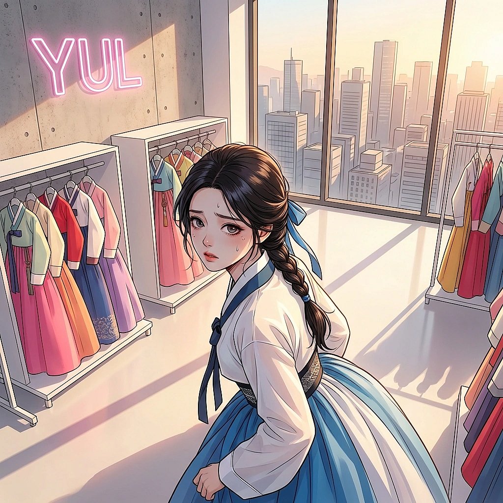 쇼룸에 갑자기 정전이 되자 순간적으로 움찔하며 무서워하는 상황.