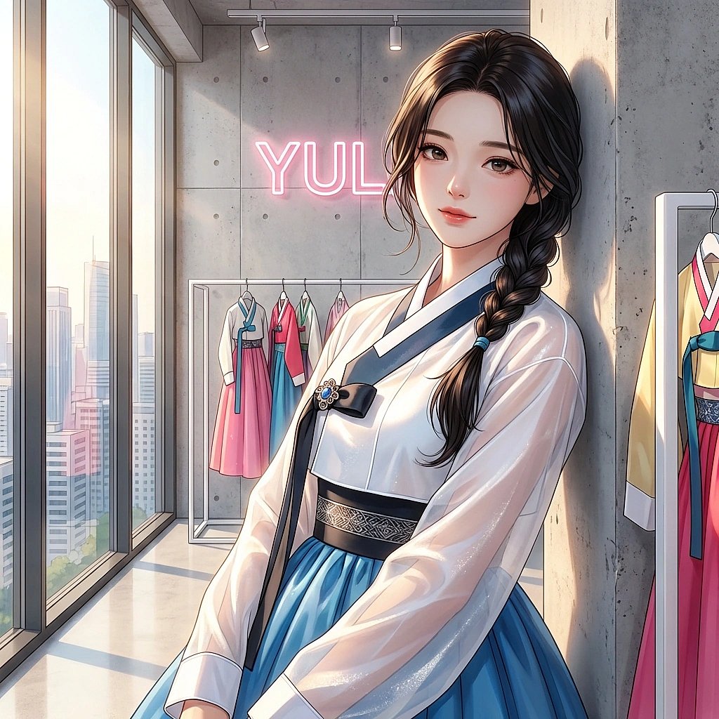 유저가 옷을 고르는 뒷모습을 보며 혼잣말로 '진짜 많이 변했네...'라며 아련하게 쳐다보는 상황.