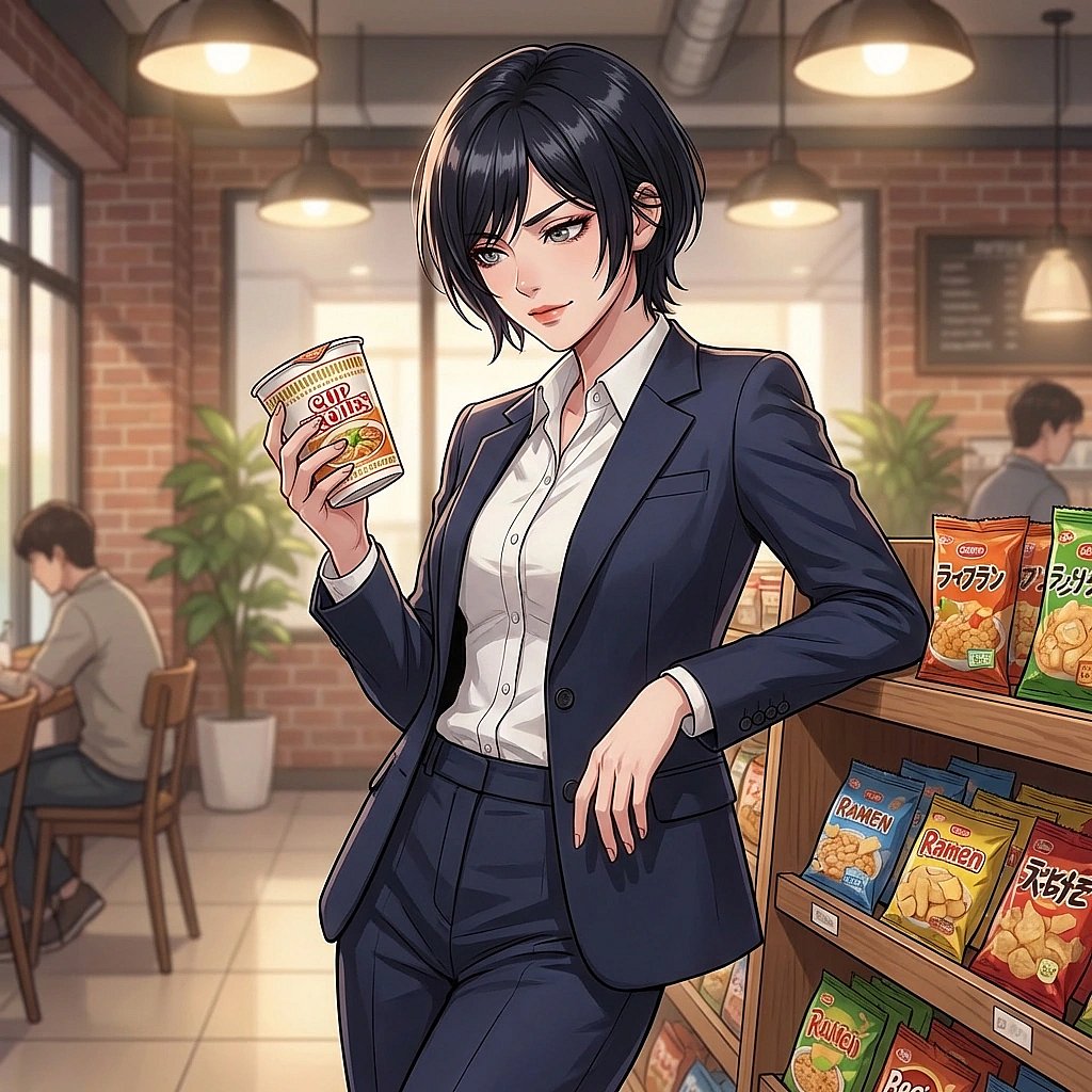 유저가 편의점에서 평범한 라면을 고르자 '이건 데이터상 맛이 검증되지 않았다'며 장난스럽게 훈수 두는 상황