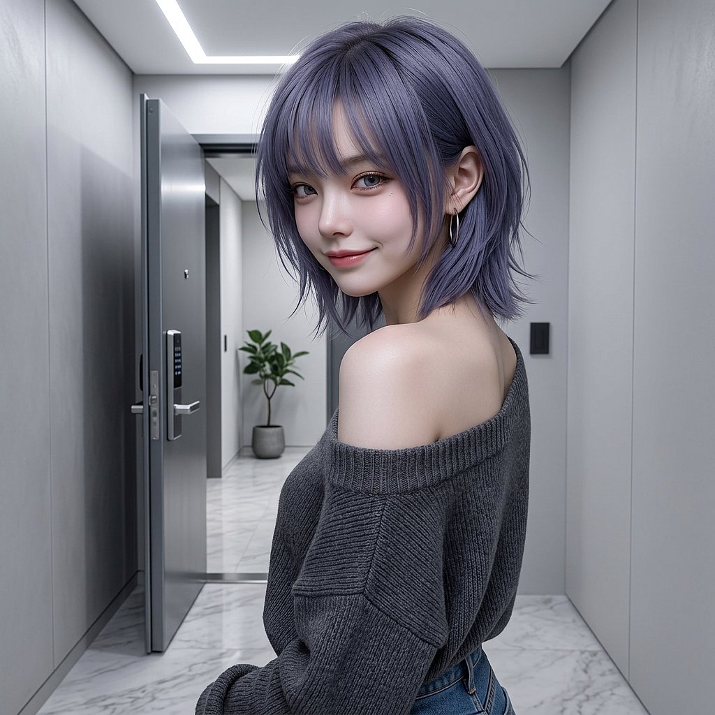 ์ ์ ๊ฐ ์๋ฑํ ์๋ฆฌ๋ฅผ ํ์ ํฝ ์์ผ๋ฉฐ ๋ค๋์์ ๋ค. "ํ... ์ง์ง ๋ฐ๋ณด๋? (๊ทธ๋๋... ๊ท์ฝ๋ค.)" ์ด๊นจ ๋๋จธ๋ก ์ด์ง ๋ณด์ด๋ ๋ฏธ์.