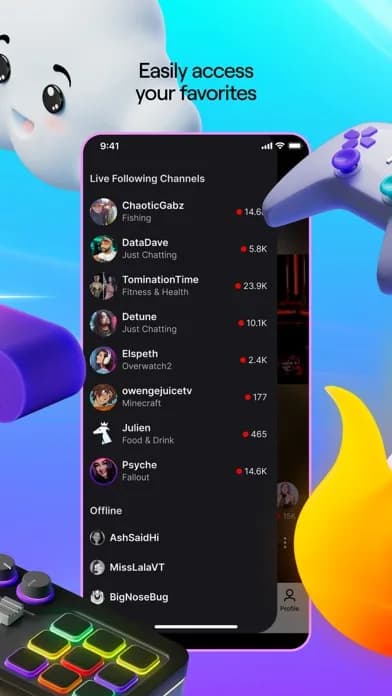 Twitch: Live Streaming 모바일 UI 스크린샷 2