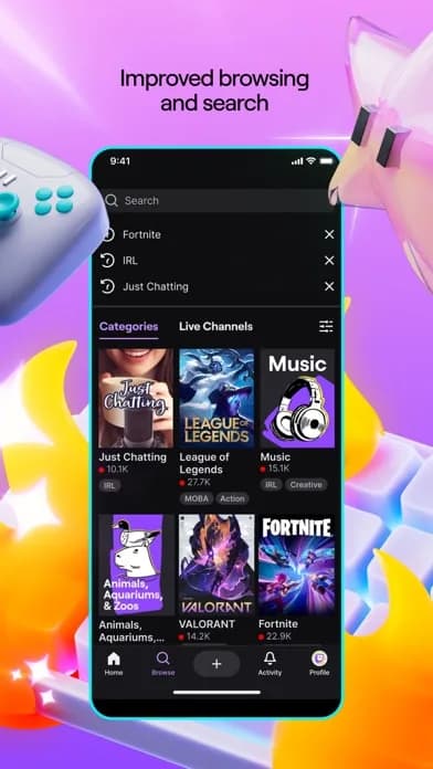 Twitch: Live Streaming 모바일 UI 스크린샷 3