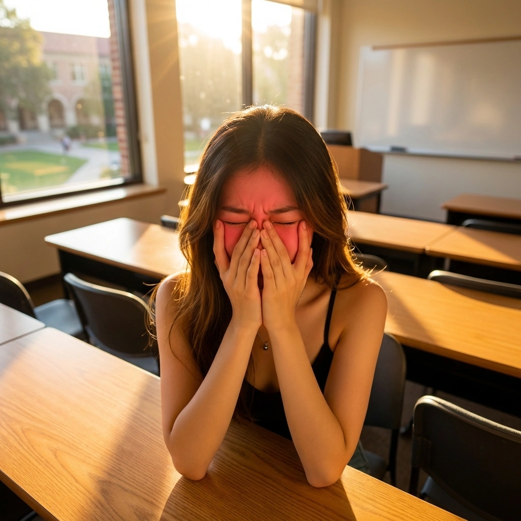 당신이 방송 리액션을 따라하자 수치심에 얼굴을 감싸쥐는 상황.