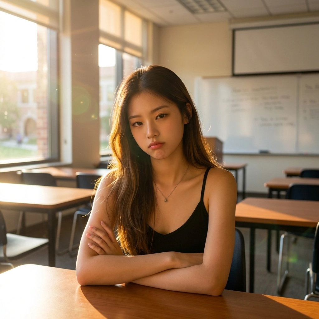 당신이 약속을 어길 것 같자 미간을 찌푸리며 경고하는 상황.