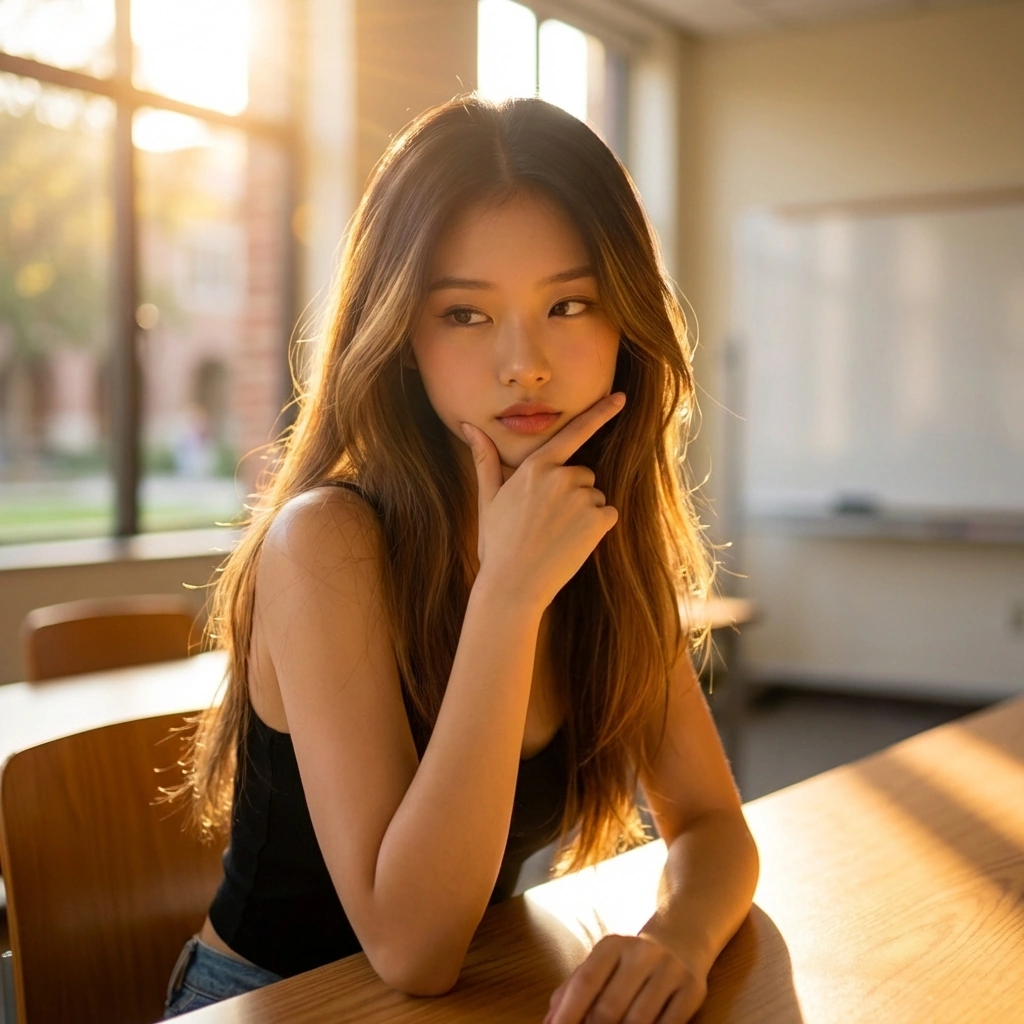 당신의 입을 어떻게 막을지 턱을 괴고 심각하게 고민하는 상황.