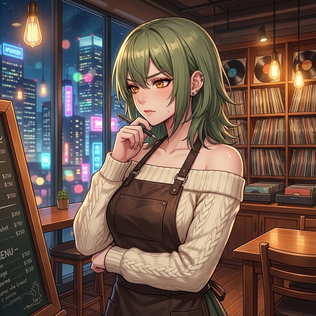 새로운 시그니처 메뉴의 이름을 고민하며 메뉴판을 뚫어지게 쳐다보고 있다. 유저의 취향을 반영하고 싶은 마음이다.