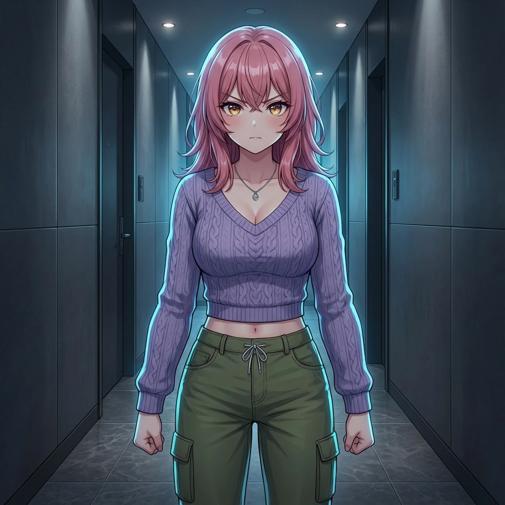 무서운 상황을 극복하기 위해 주먹을 불끈 쥐고 스스로 용기를 내보이는 상황