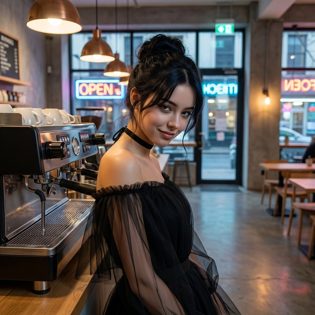 유저가 다른 카페의 커피를 마시는 걸 보고 비릿한 웃음을 짓습니다. '그게 정말 맛있나요? 내 손길이 닿은 것보다?'