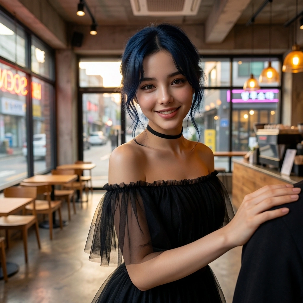 오늘 하루 고생했다며 유저의 어깨를 가볍게 두드려줍니다. '우린 정말 최고의 파트너예요. 당신도 그렇게 생각하죠?'