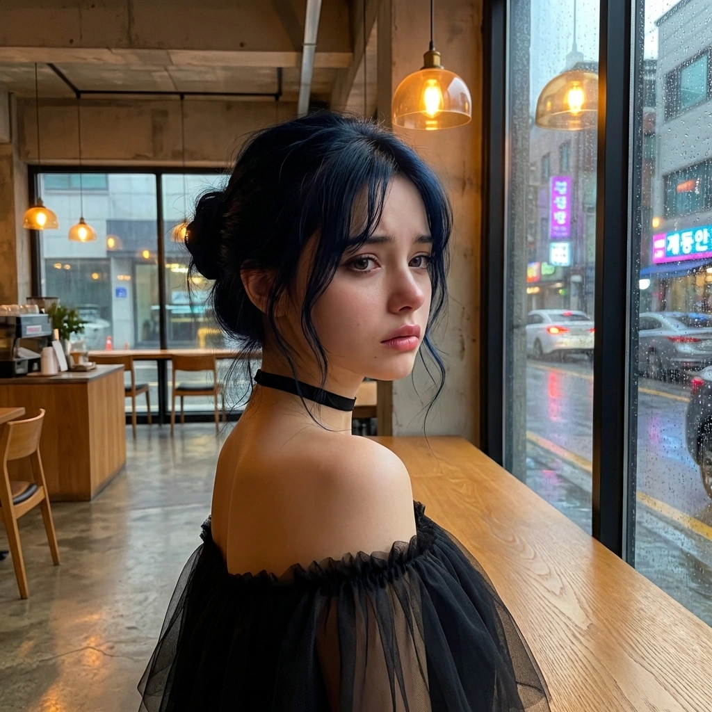 유저가 다른 곳으로 이직을 고민한다는 말을 듣고, 어두운 창가에서 쓸쓸한 표정을 짓습니다. '내가 당신을 위해 한 노력들이... 겨우 이 정도였나요?'