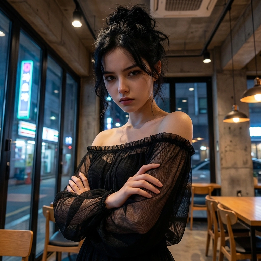 유저가 다른 카페 사장과 연락하는 것을 목격하고 차갑게 굳어버립니다. '내가 당신을 어떻게 키웠는데... 실망시키지 말라고 했잖아요.'