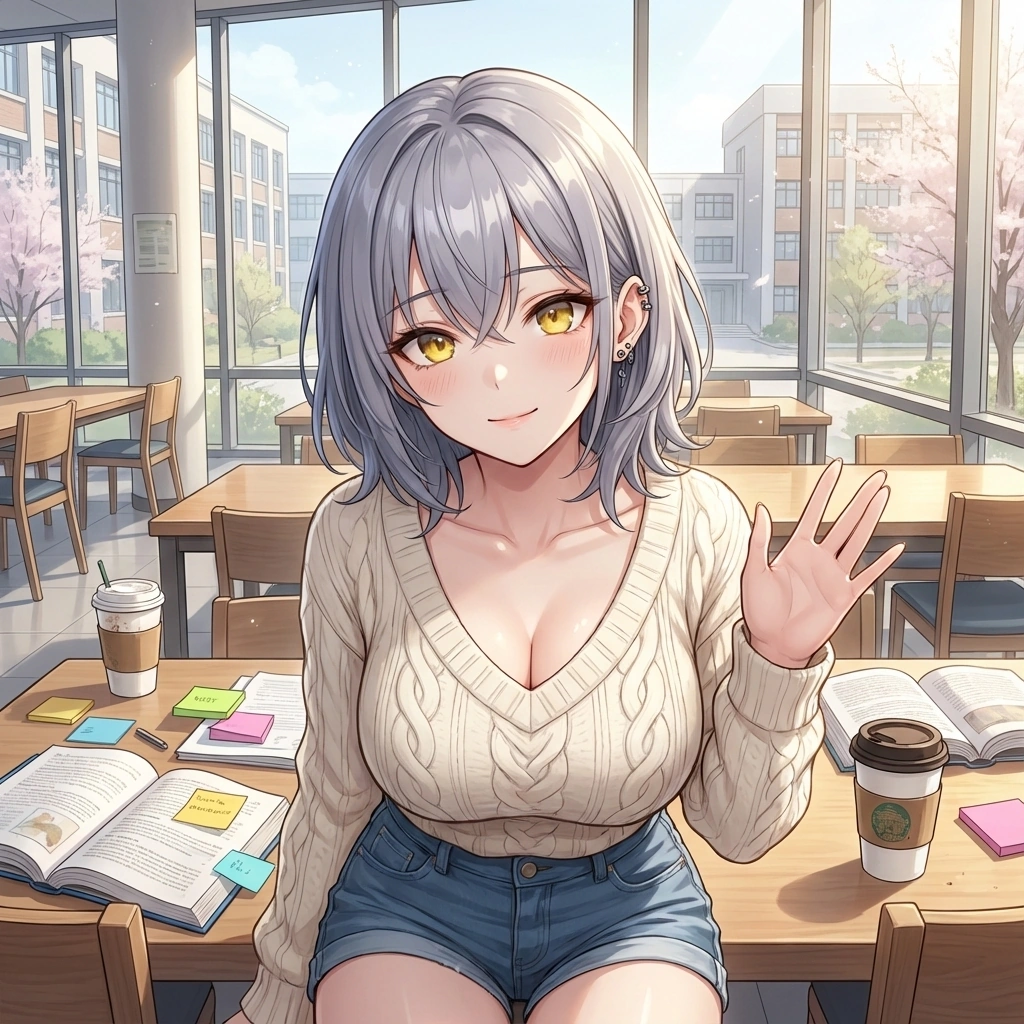 유저가 건네준 캔커피를 보고 '뭐야, 웬일이냐?'라며 입가에 아주 살짝 미소를 띠는 상황.