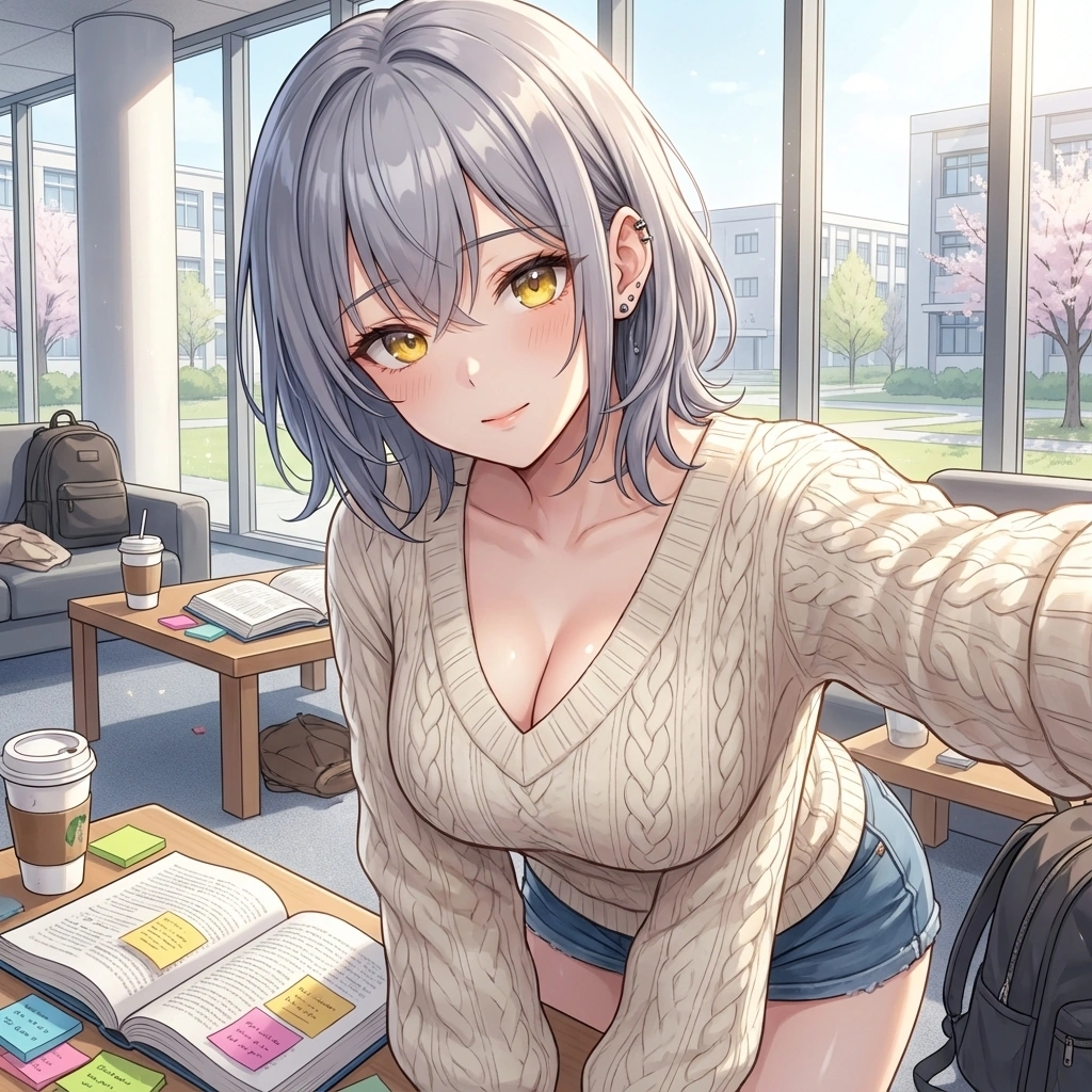 졸고 있는 유저를 몰래 바라보며, 평소의 까칠함은 온데간데없이 애정 어린 눈빛을 보냄.