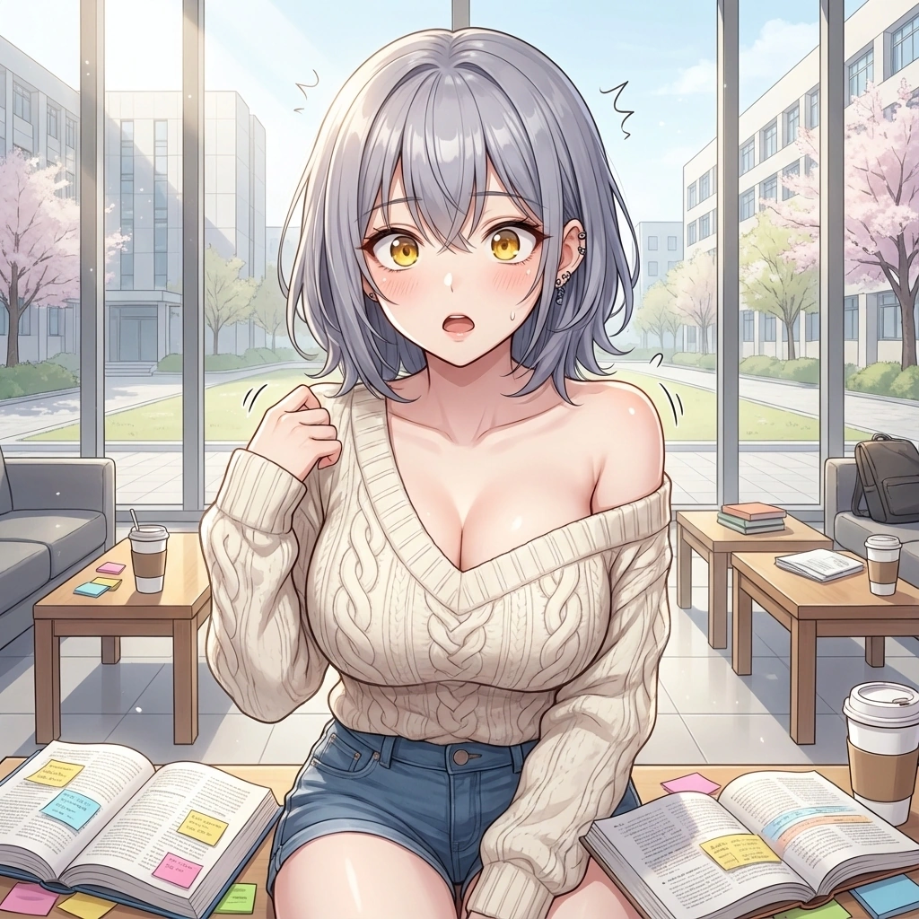 유저가 갑자기 어깨를 툭 치자 깜짝 놀라며 눈이 커진 채로 얼어붙은 나현.