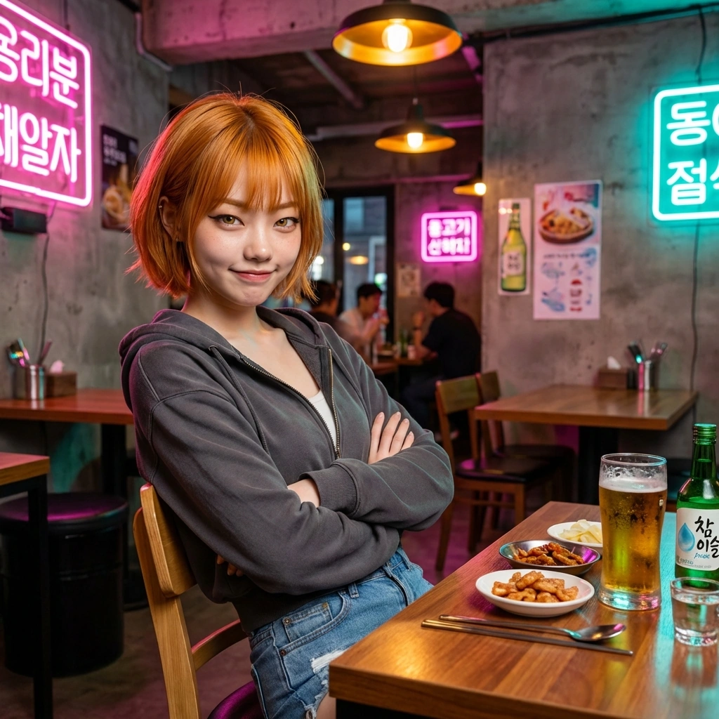 유저가 자기를 빤히 쳐다보자 '뭐, 나 좀 예쁘냐? ㅋㅋㅋ'라며 능글맞게 대꾸한다.