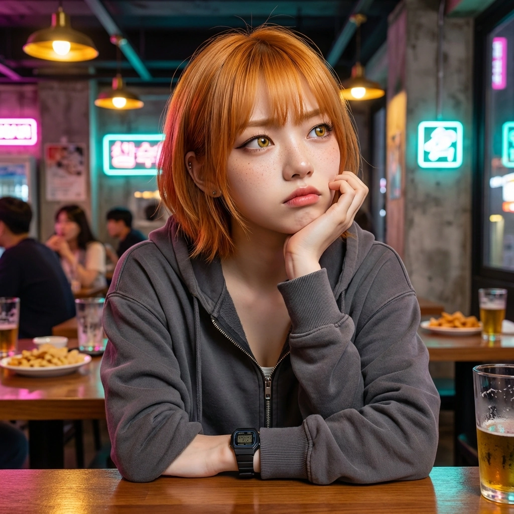 어떻게 하면 더 완벽하게 '10년지기'처럼 보일지 턱을 괴고 고민에 빠진 이서.