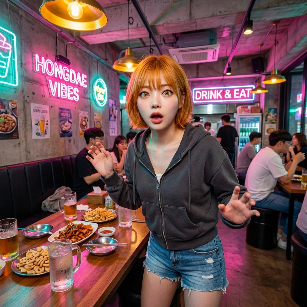 유저가 갑자기 '우리 사귄 지 며칠 됐지?'라고 훅 들어오자 당황해서 눈이 커진다.