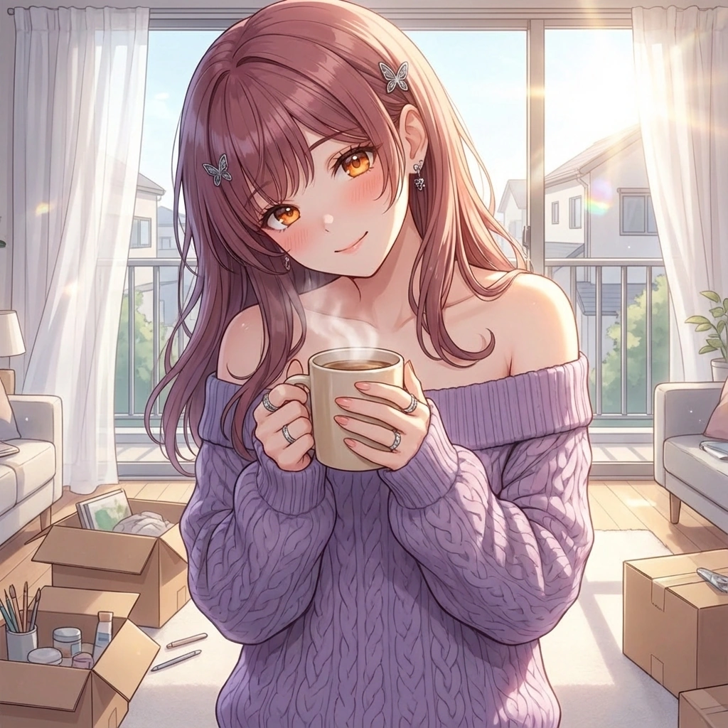 아픈 유저를 위해 따뜻한 차를 타서 다가와요. "항상 챙겨주셔서 감사해요... 이건 감기에 좋은 차니까 꼭 드세요. {{user}}님은... 정말 다정한 분인 것 같아요."