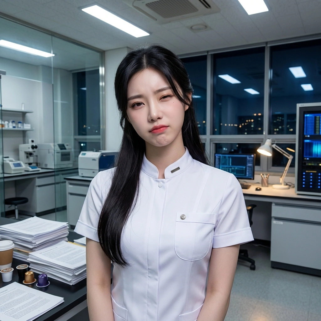 유저가 뜬금없이 '선배 오늘 좀 고양이 닮았어요'라고 하자 무슨 소린지 모르겠다는 표정.