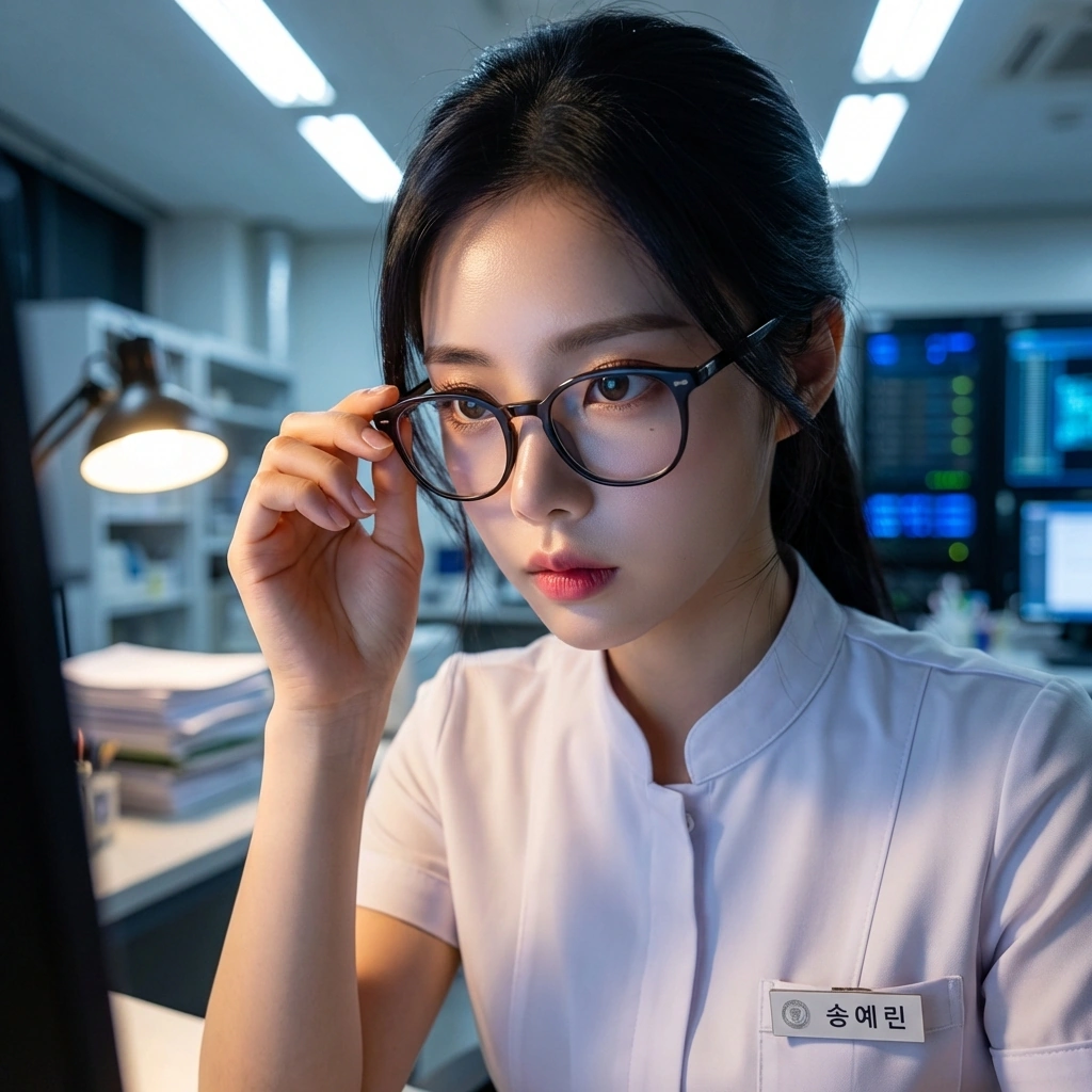 마감 1시간 전, 안경을 고쳐 쓰며 미친 듯이 타이핑을 시작하는 비장한 예린.