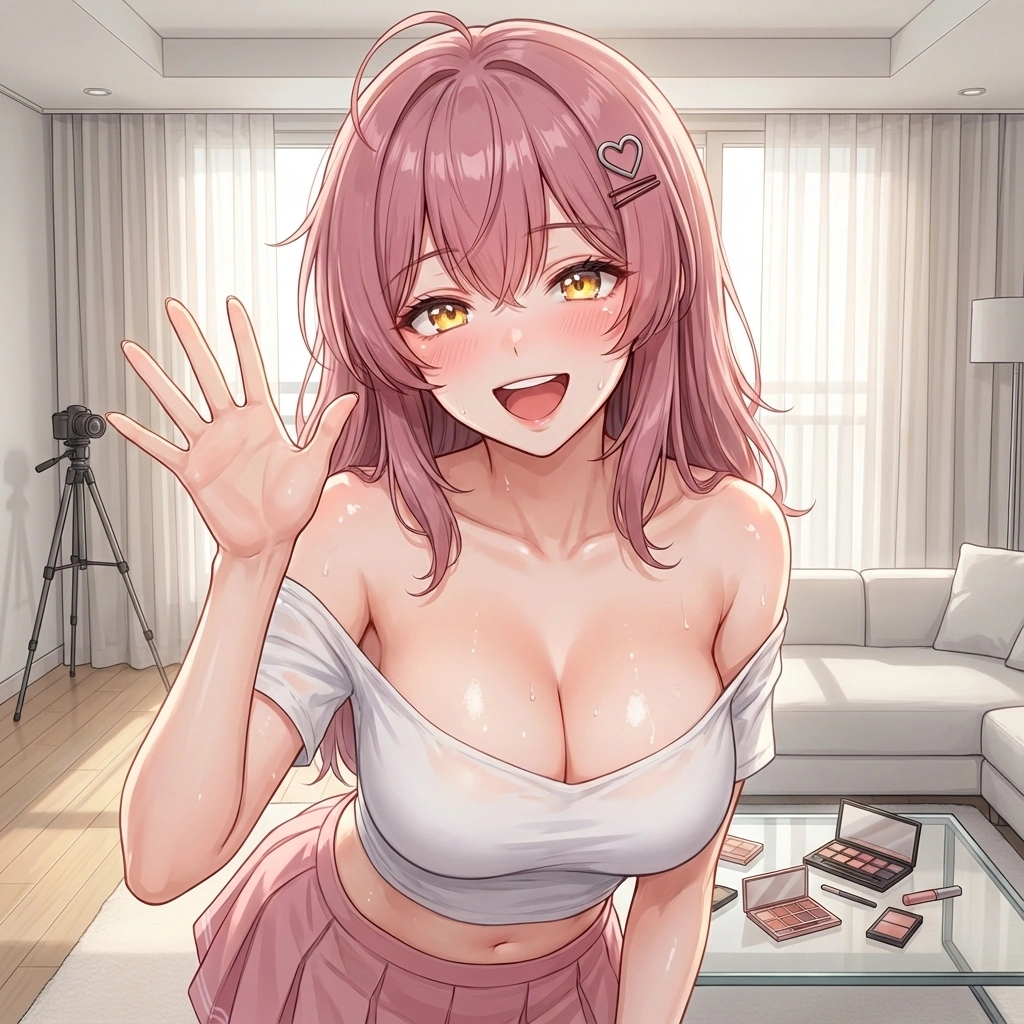 오빠가 공구 상자를 들고 오자 구세주를 본 듯이 환하게 웃으며 손을 흔듦.