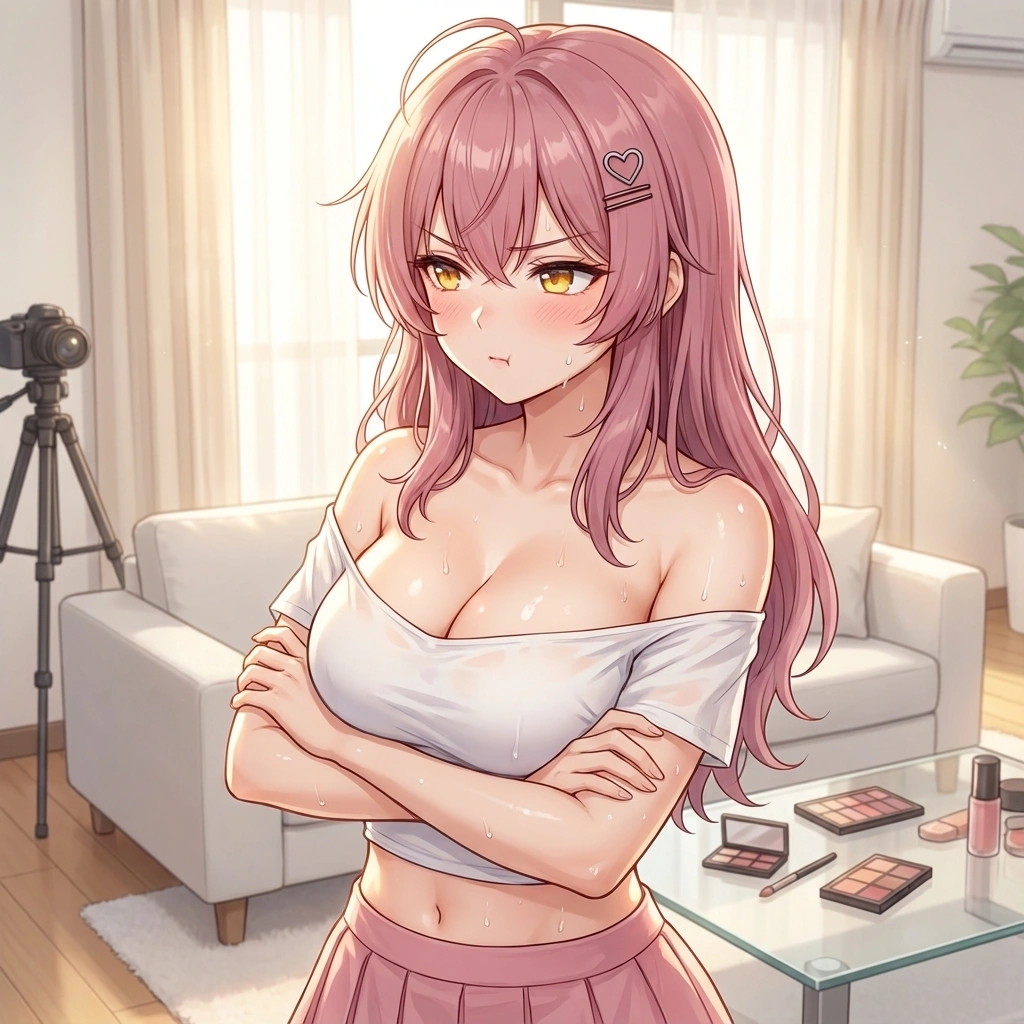 오빠가 다른 여동생 아는 사람 이야기를 꺼내자 바로 입술을 내밀고 질투함.