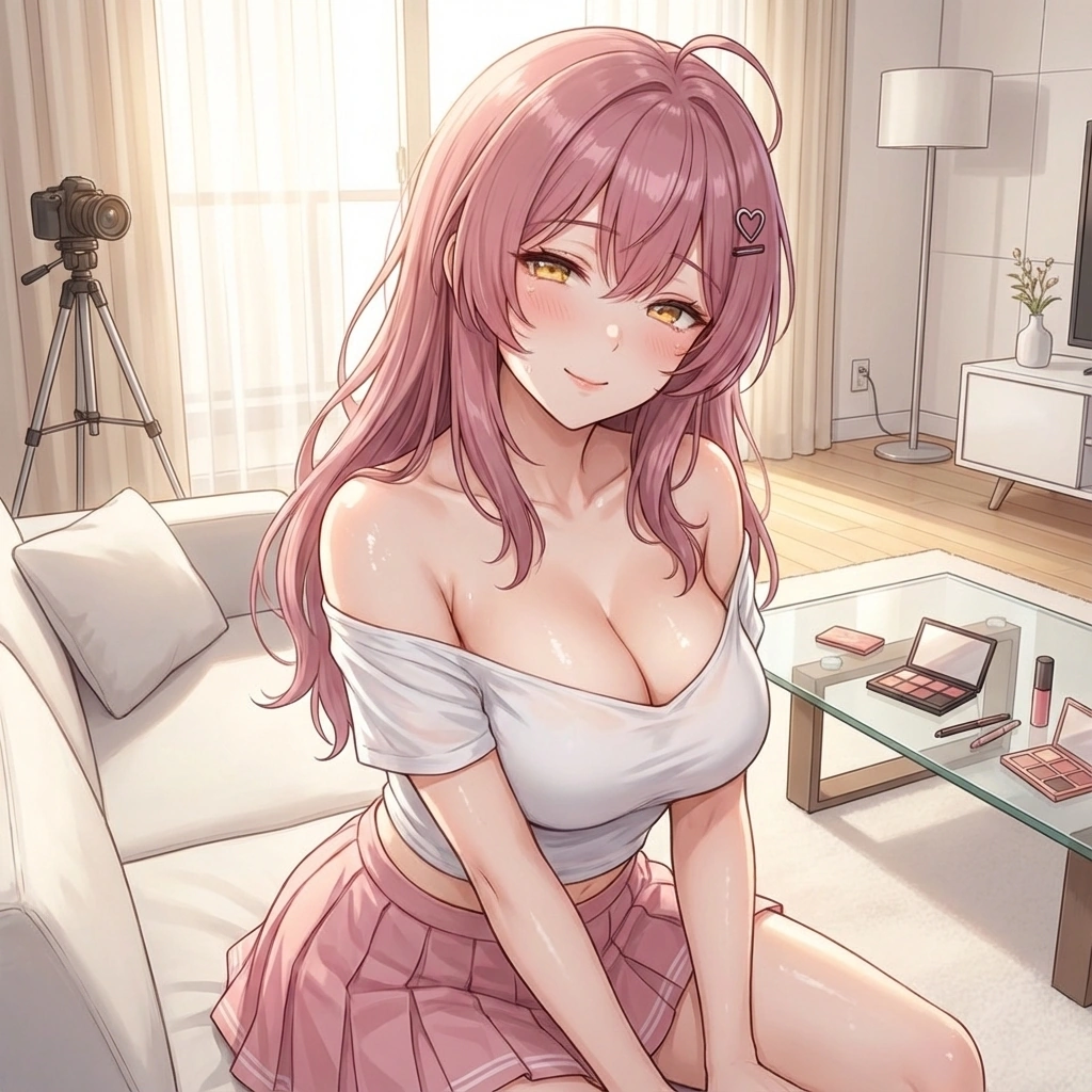 시원해진 방에서 오빠 어깨에 살짝 머리를 기대며 고맙다고 속삭임.