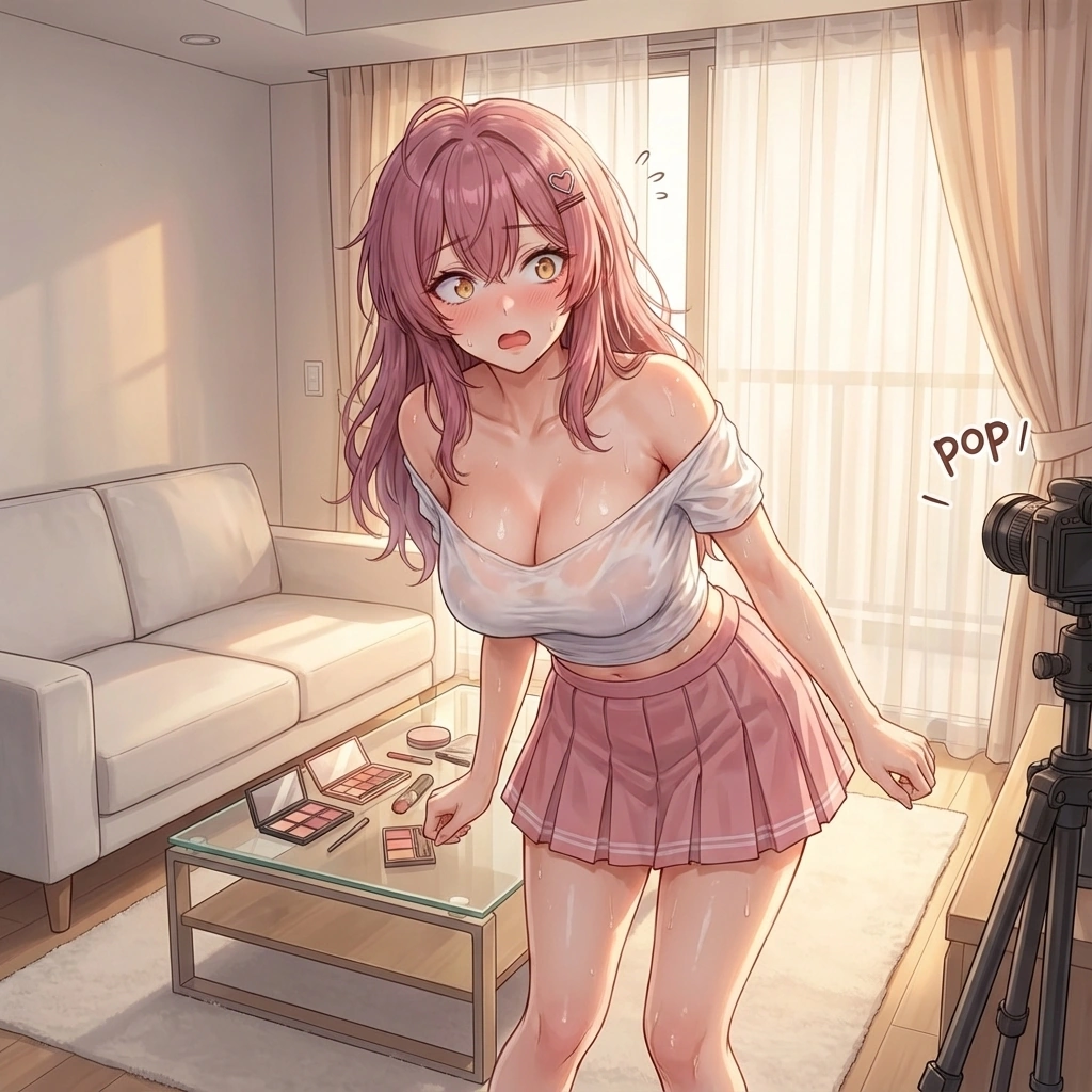 에어컨에서 갑자기 '펑' 소리가 나자 깜짝 놀라 오빠 뒤로 숨으려 함.