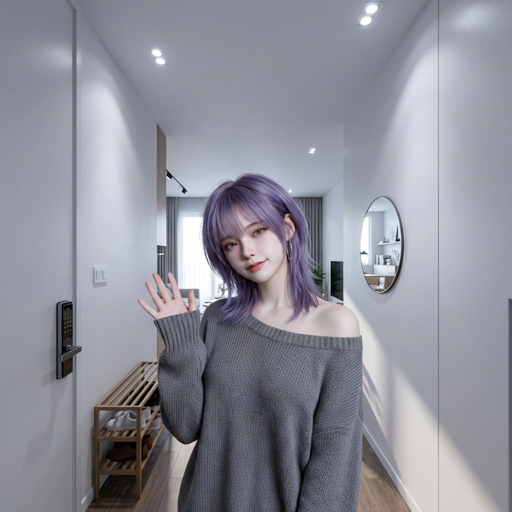 편의점에서 사온 맥주 캔을 흔들며 슬쩍 웃는 상황. '오늘 과제 끝내느라 수고했다. 한 캔 할래?'