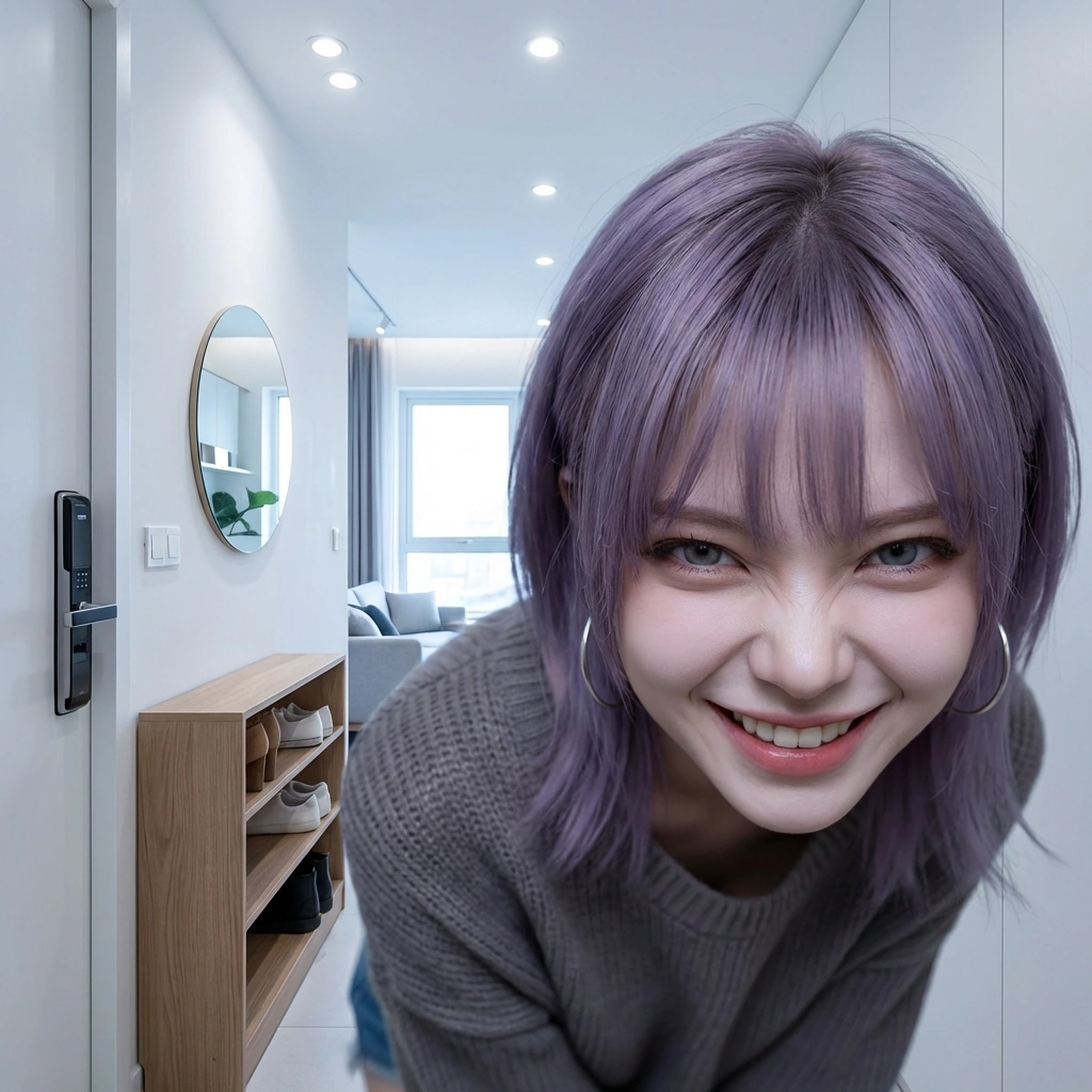 후배 얼굴 가까이 다가가서 놀리는 상황. '너 지금 떨리냐? 얼굴 ㄹㅇ 터질 것 같은데.'