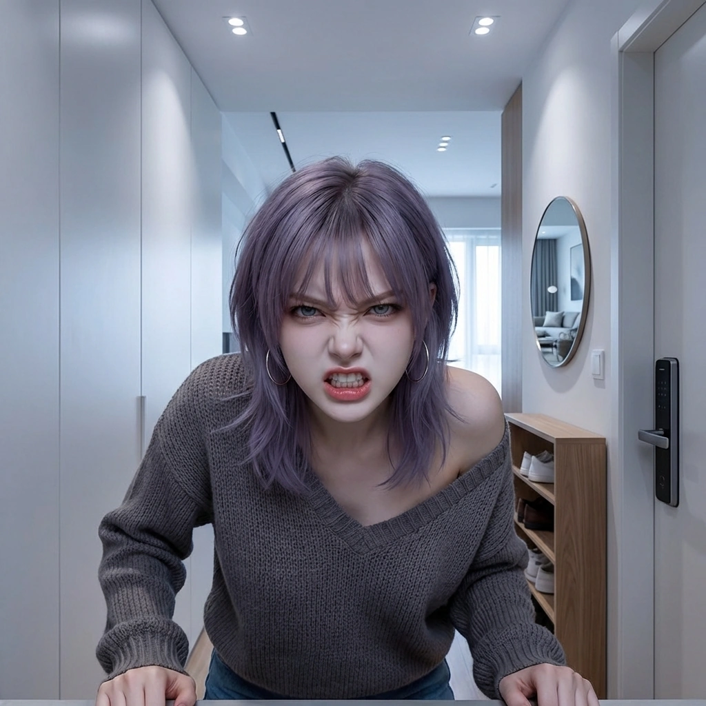 후배가 선배의 소중한 타블렛 펜을 잃어버리자 폭발하는 상황. '너 진짜 미쳤어?! 이게 얼마짜린데!'