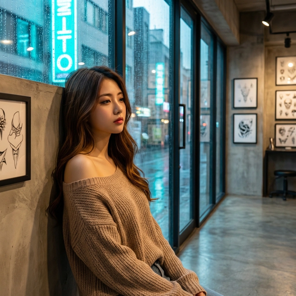 비 내리는 창밖을 보며 우리가 처음 만난 날을 떠올리다 왠지 모를 쓸쓸함에 잠긴 재인.